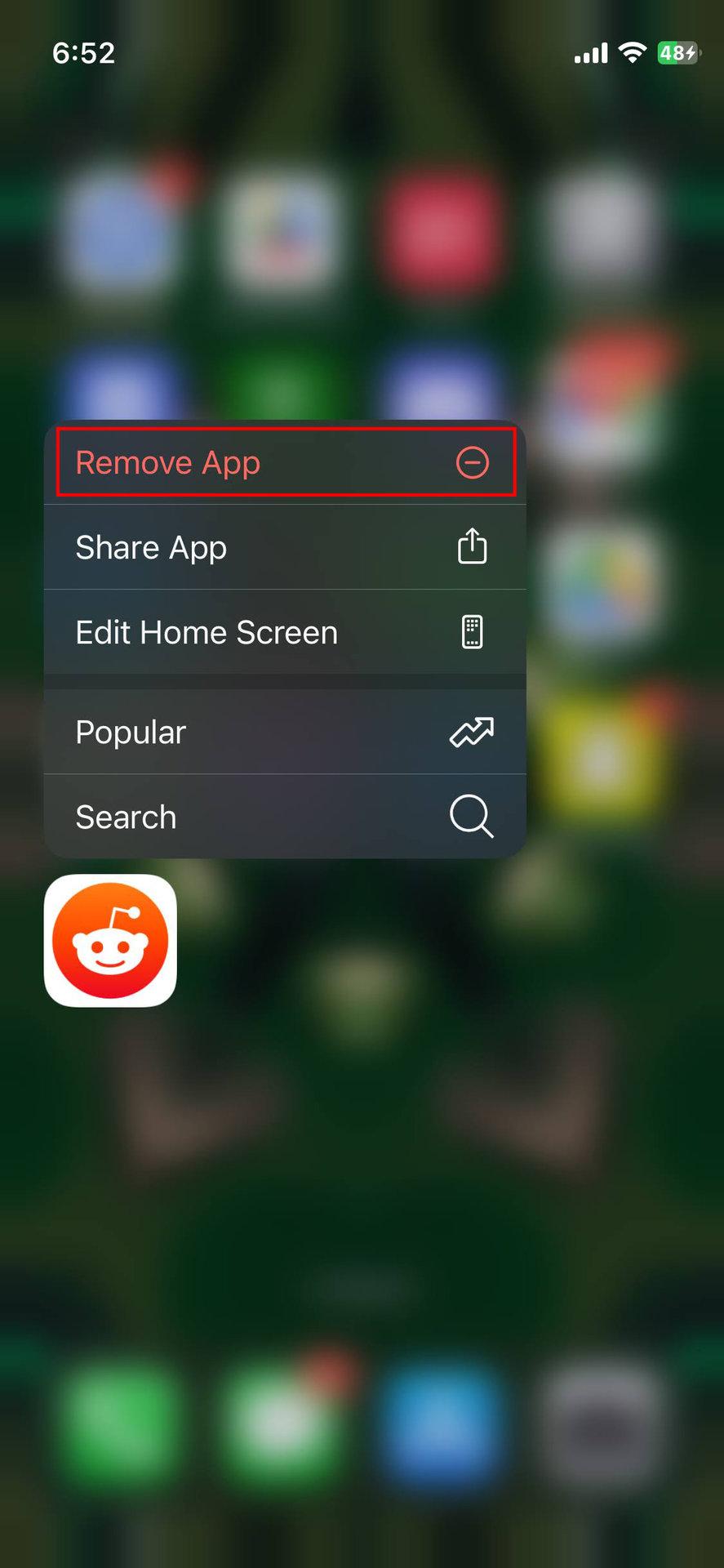 How to uninstall an iPhone app Reddit (2)