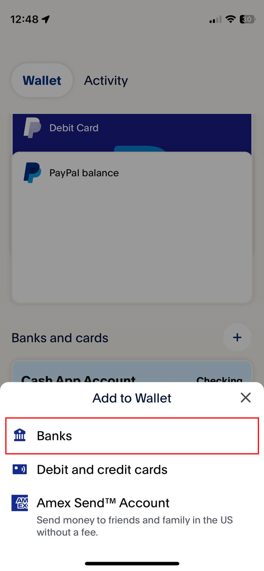 Link your Cash App bank account to PayPal and transfer money directly 2