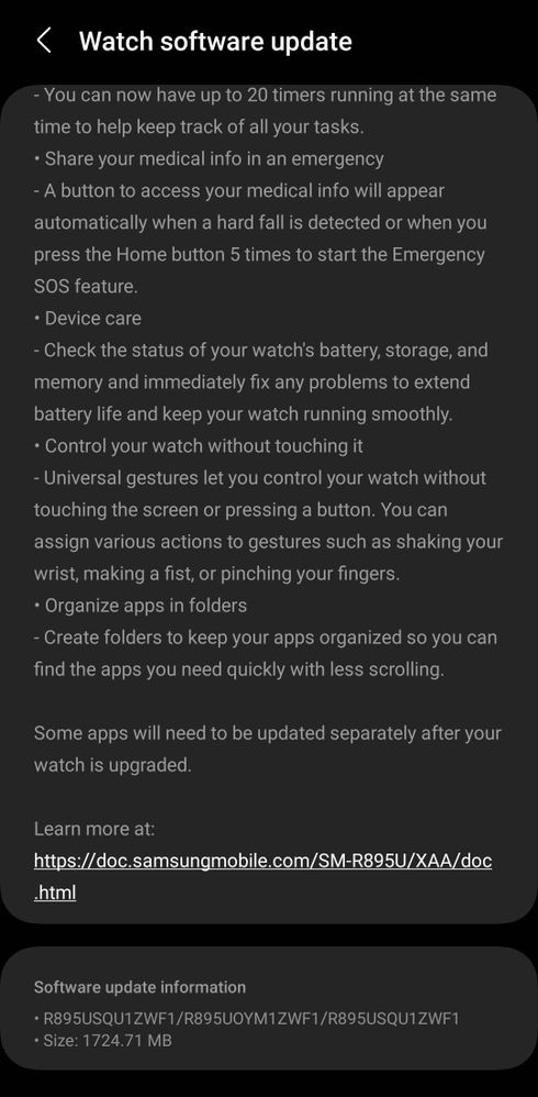 One UI 5 Watch beta update changelog userZNnTdcqwZP