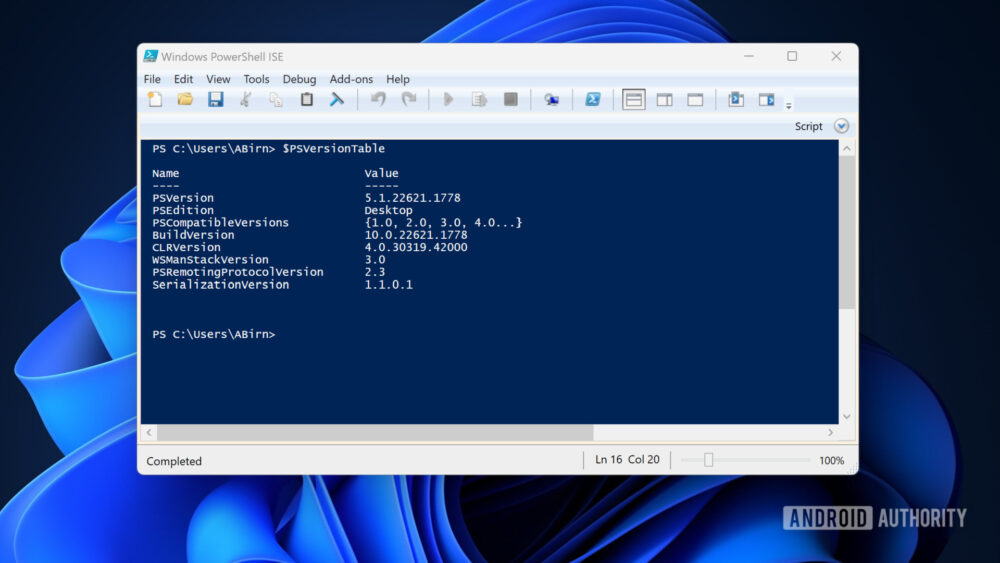 How to check what version of PowerShell you have Android