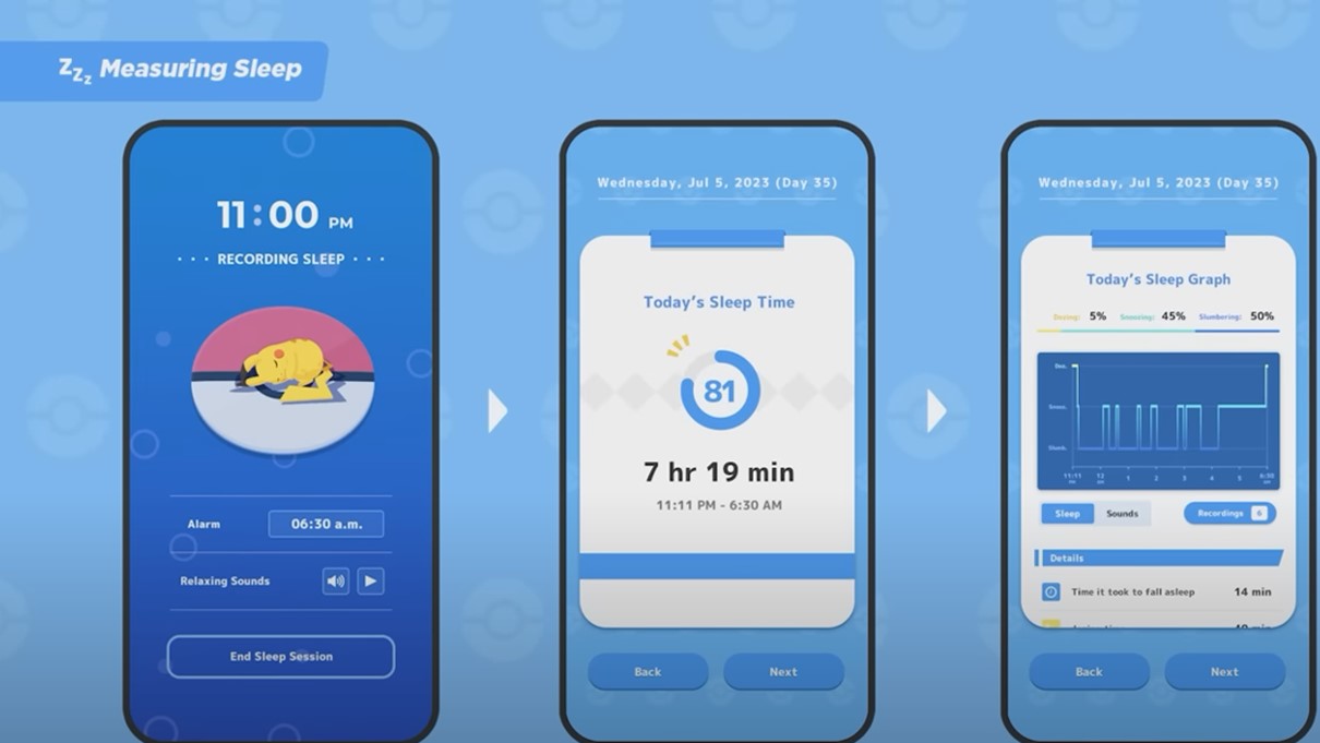 Pokemon Sleep YouTube Image of Sleep Measurement