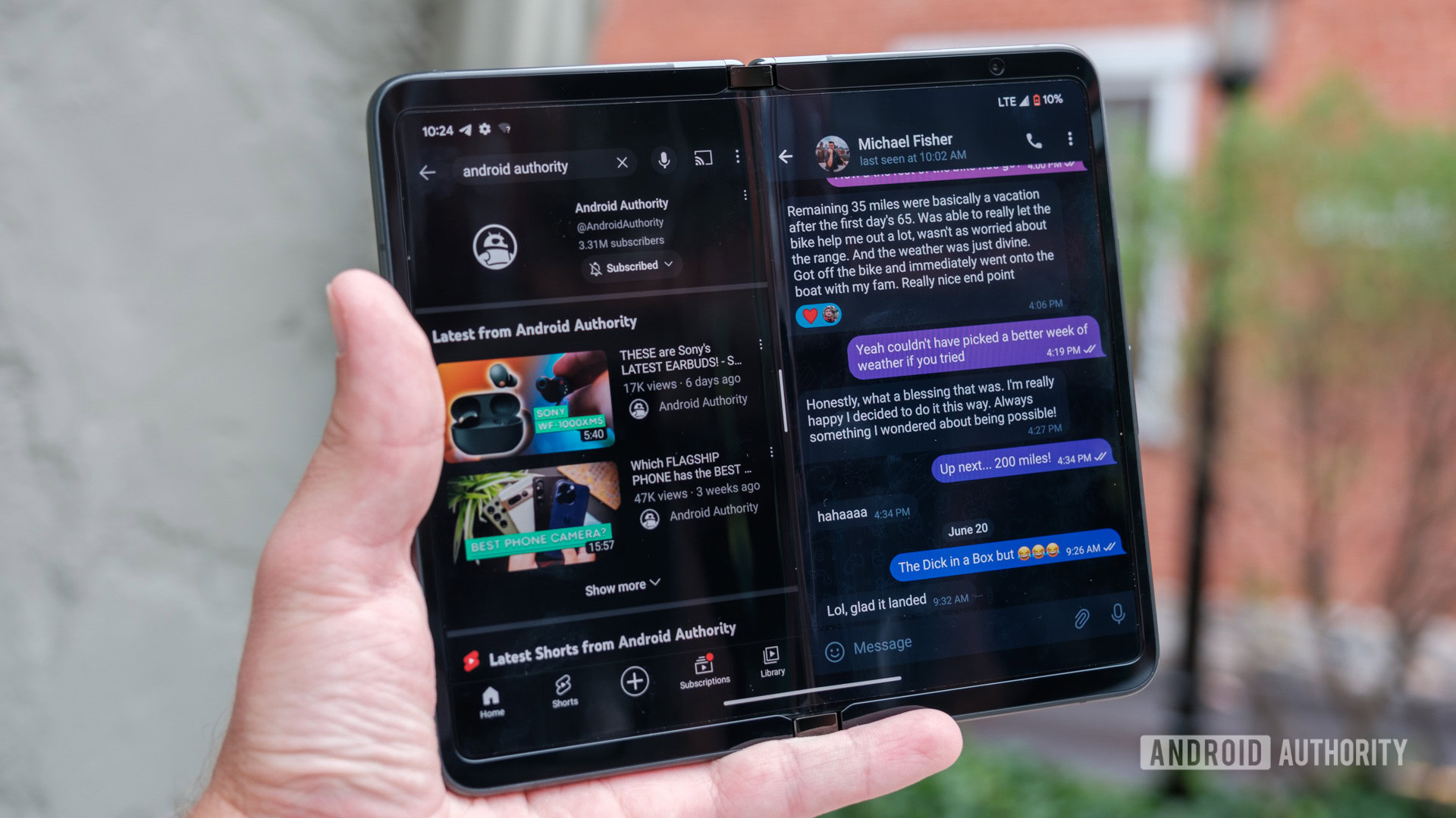 google pixel fold multitasking youtube and telegram