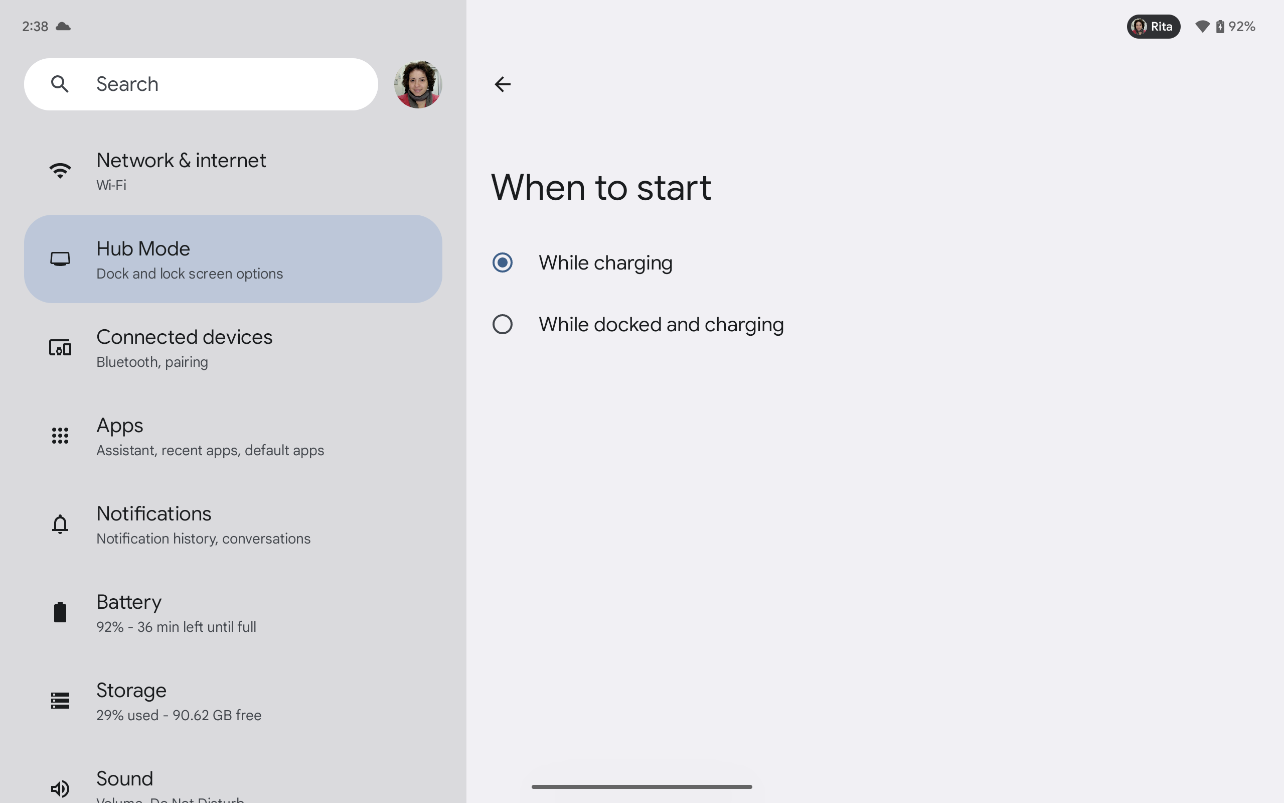google pixel tablet screenshot settings hub mode screensaver start