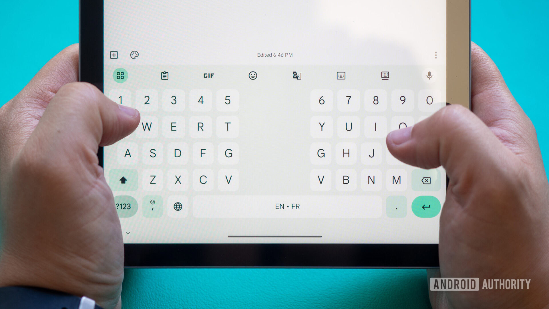 google pixel tablet typing gboard split portrait