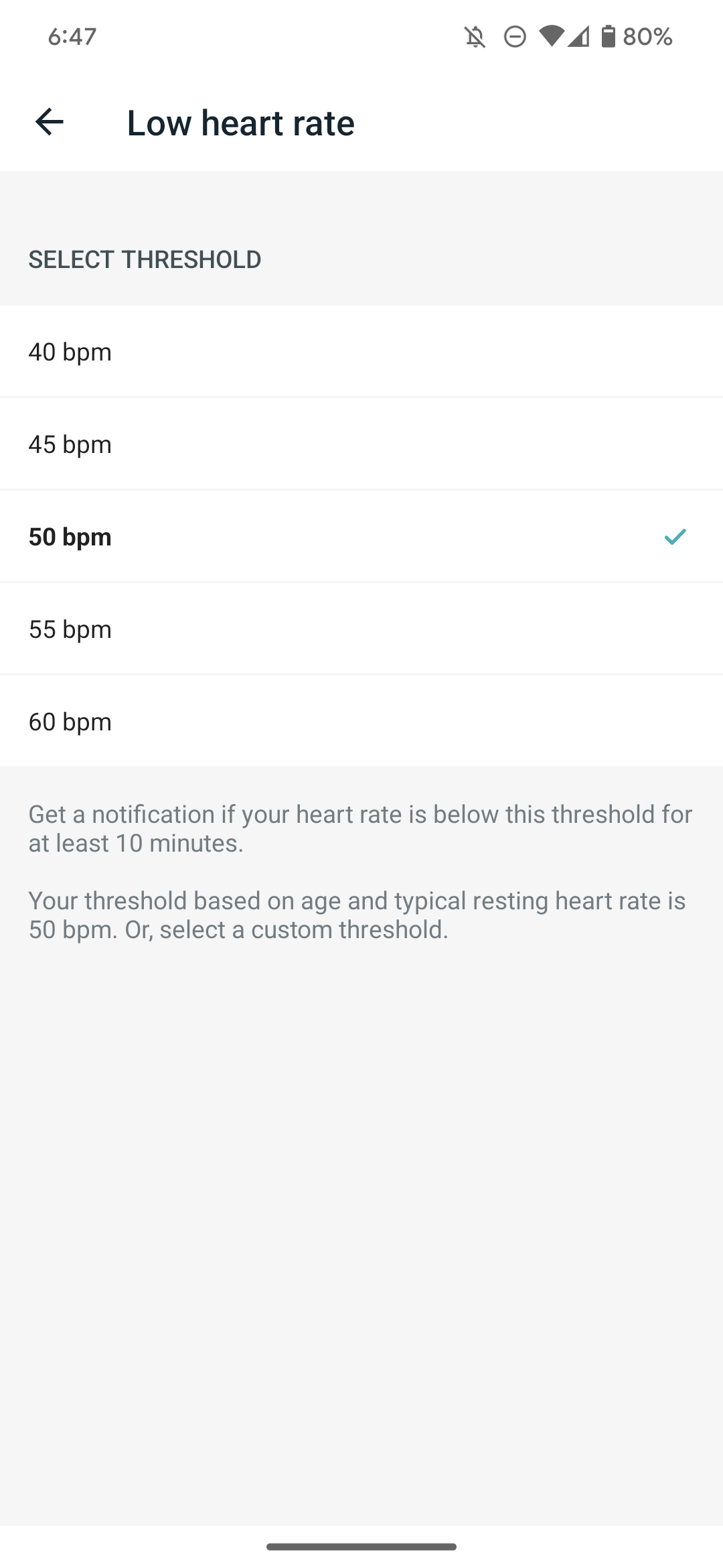 google pixel watch high low heartrate notification setting 2
