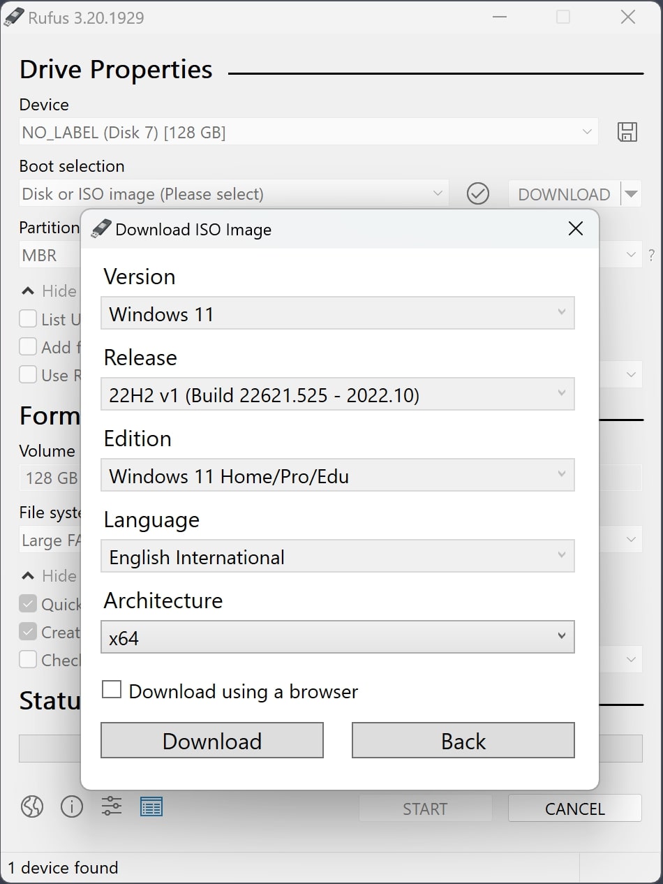 rufus tool download iso