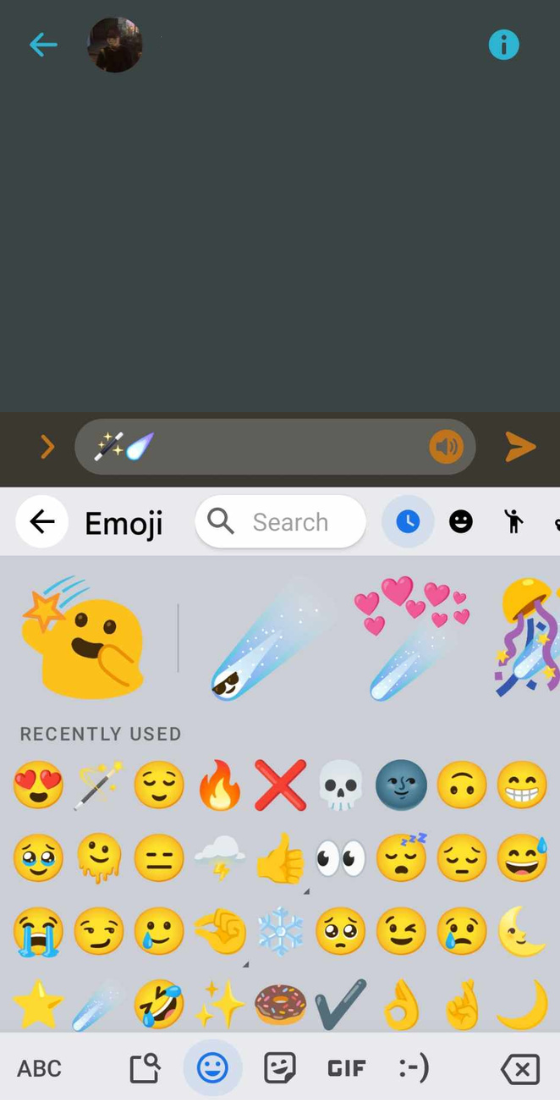 android gboard kitchen blob emoji shooting star