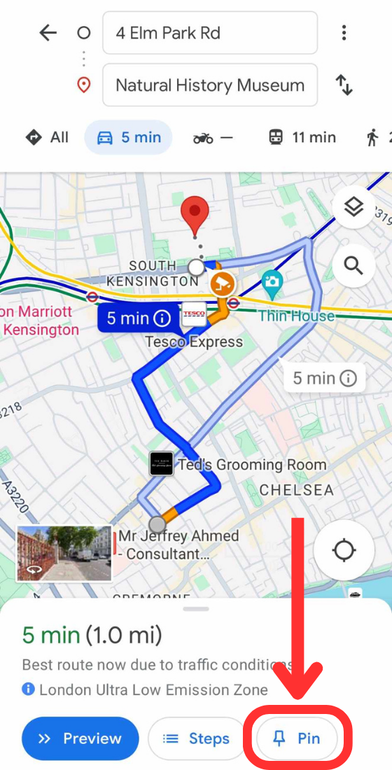 Google mapp mobile pin location button