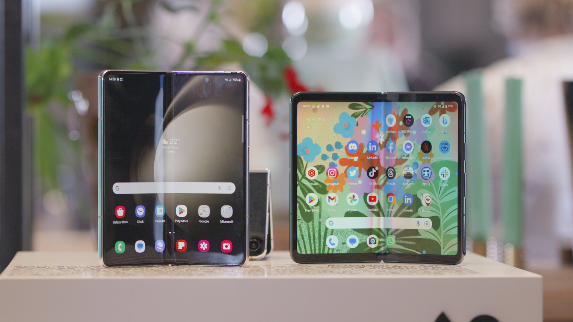 Galaxy Z Fold 5 and Pixel Fold internal displays