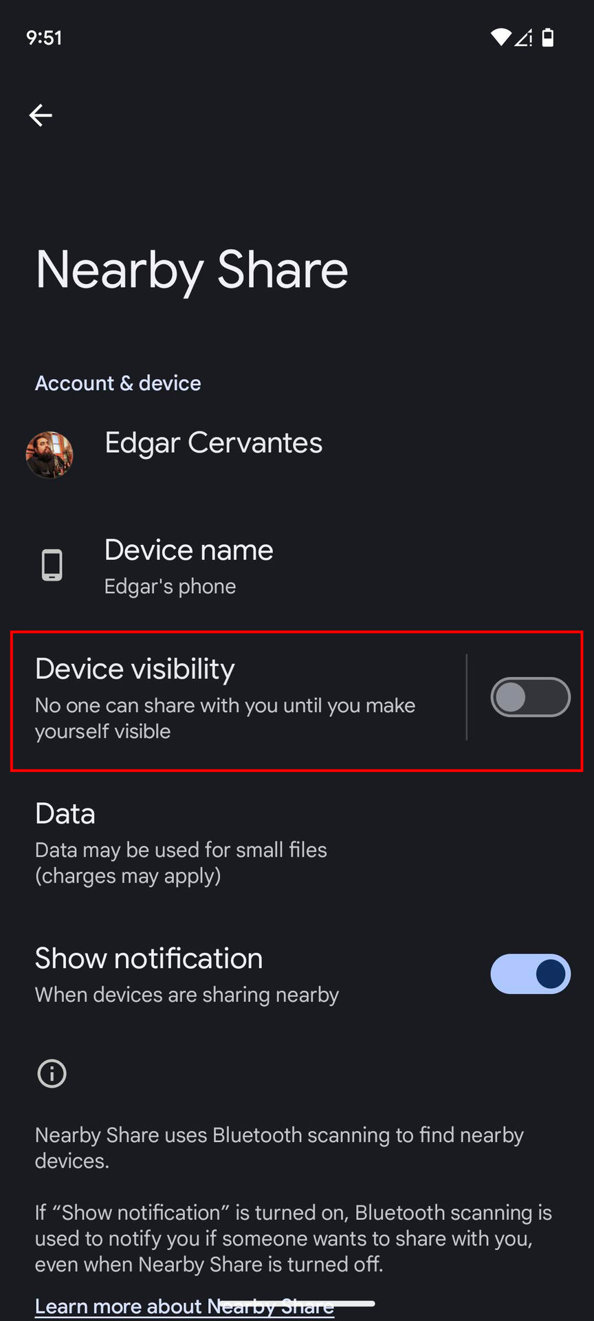 How to activate Nearby Share on Android 14 (4)