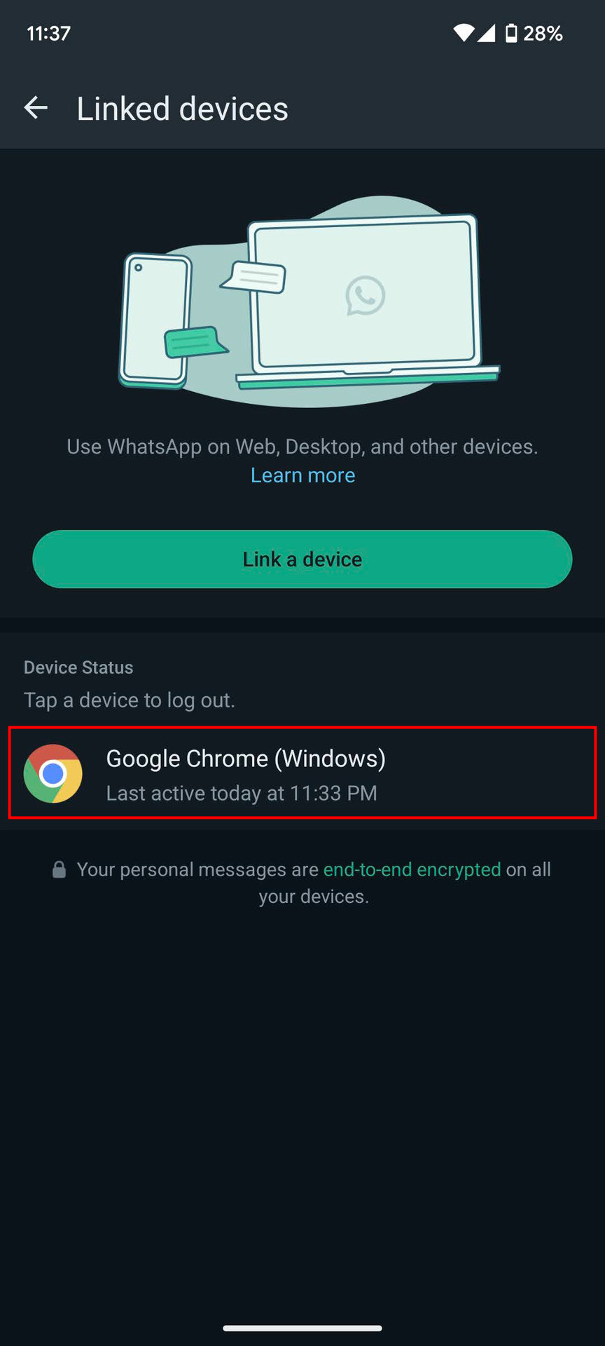 How to log out of WhatsApp Web (2)