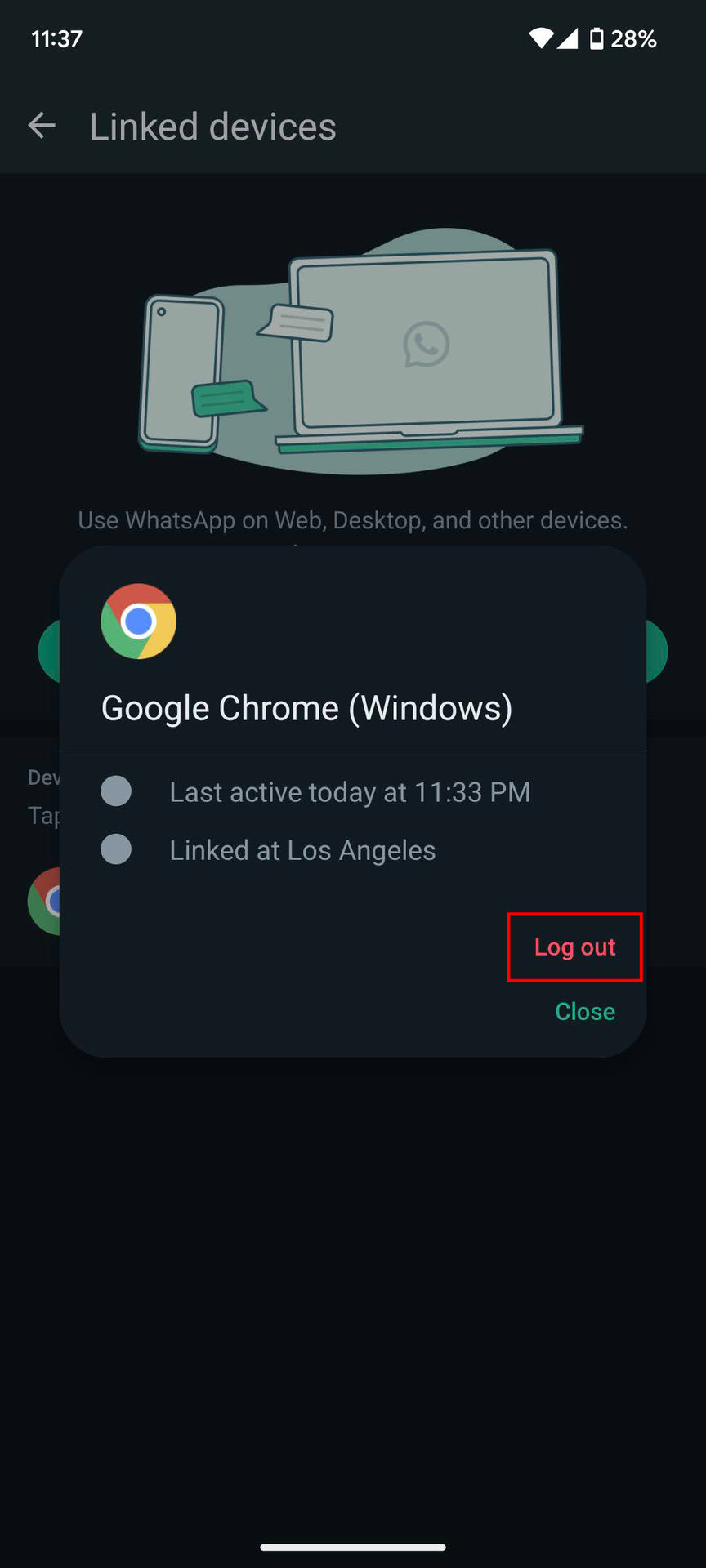How to log out of WhatsApp Web (3)