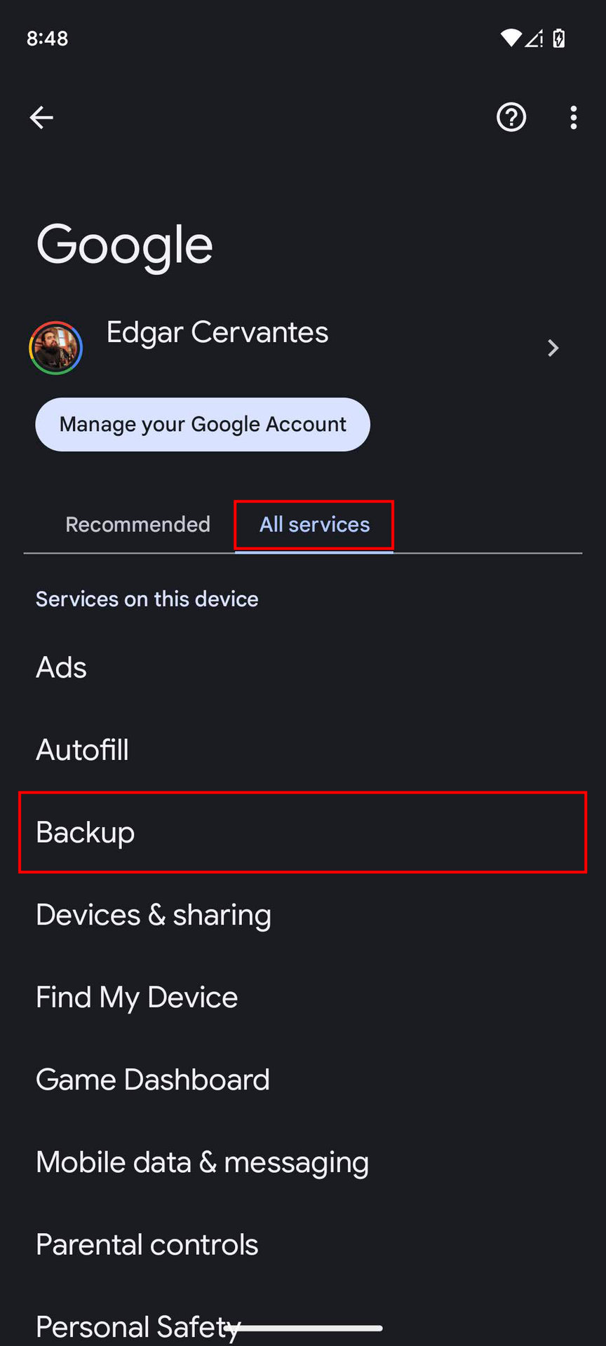 How to turn on Backup by Google One on Android 14 (2)