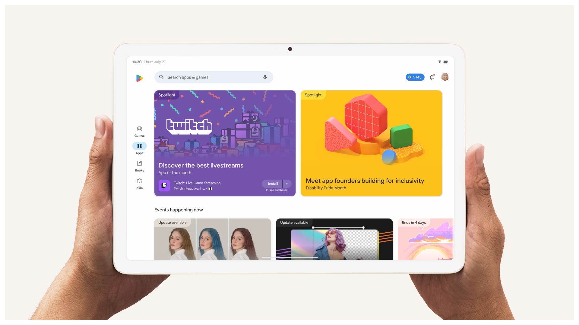 New Google Play Store Large Screen Devices