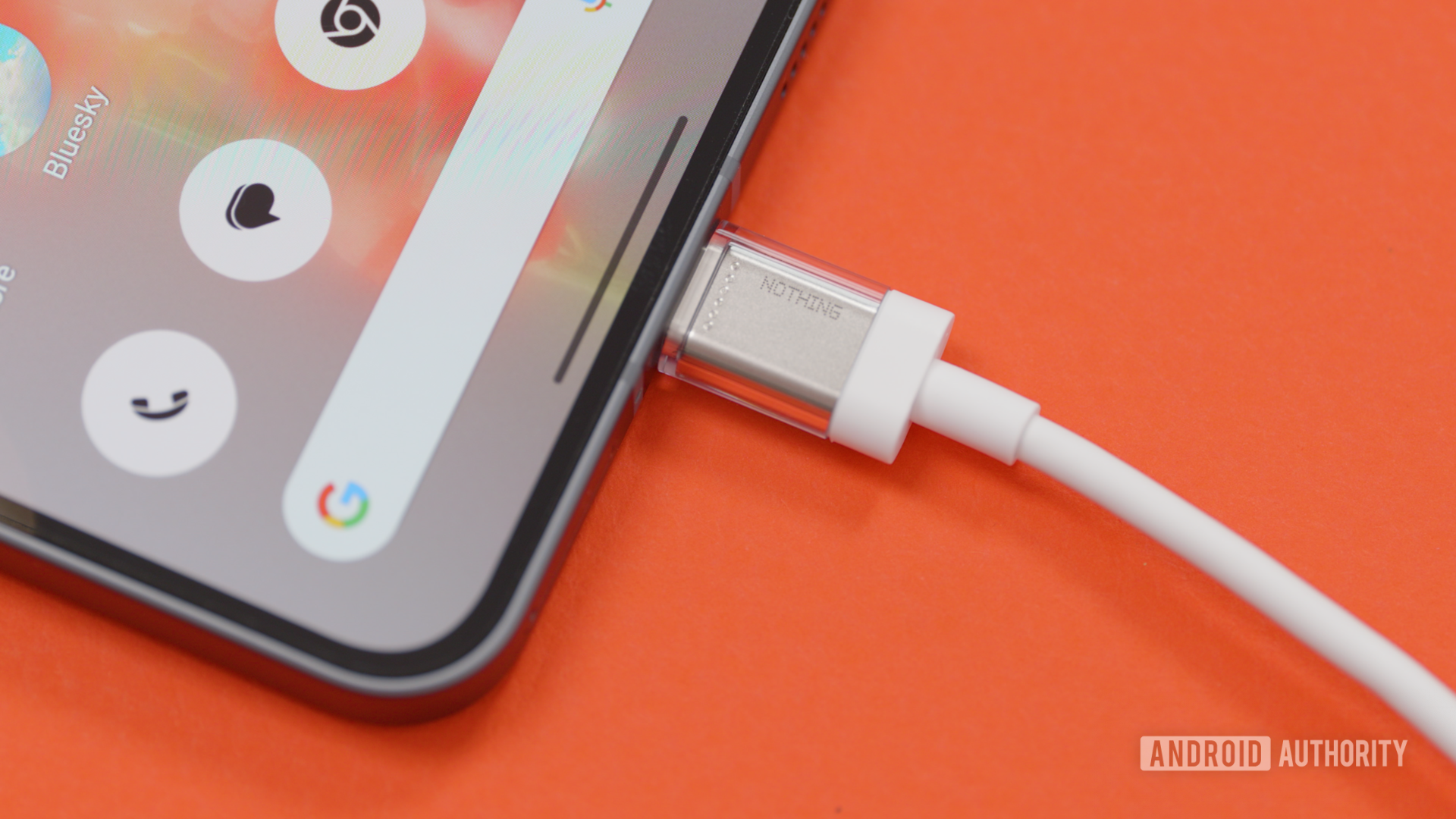 Nothing Phone 2 clear USB C charge cable