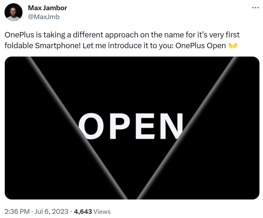 OnePlus Open Max Jambor Twitter