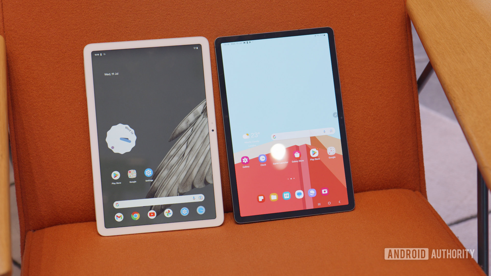 Pixel Tablet and Galaxy Tab S9 display portrait