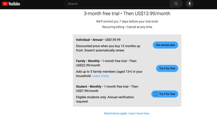 Youtube Premium Just Became More Expensive In The Us For Everybody