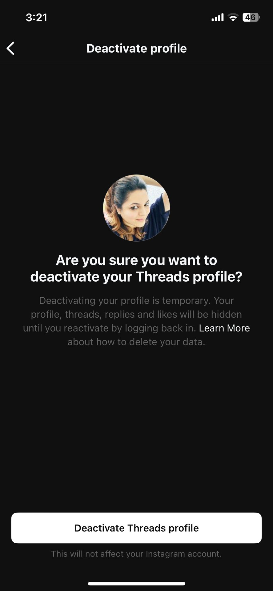 deactivate Threads account