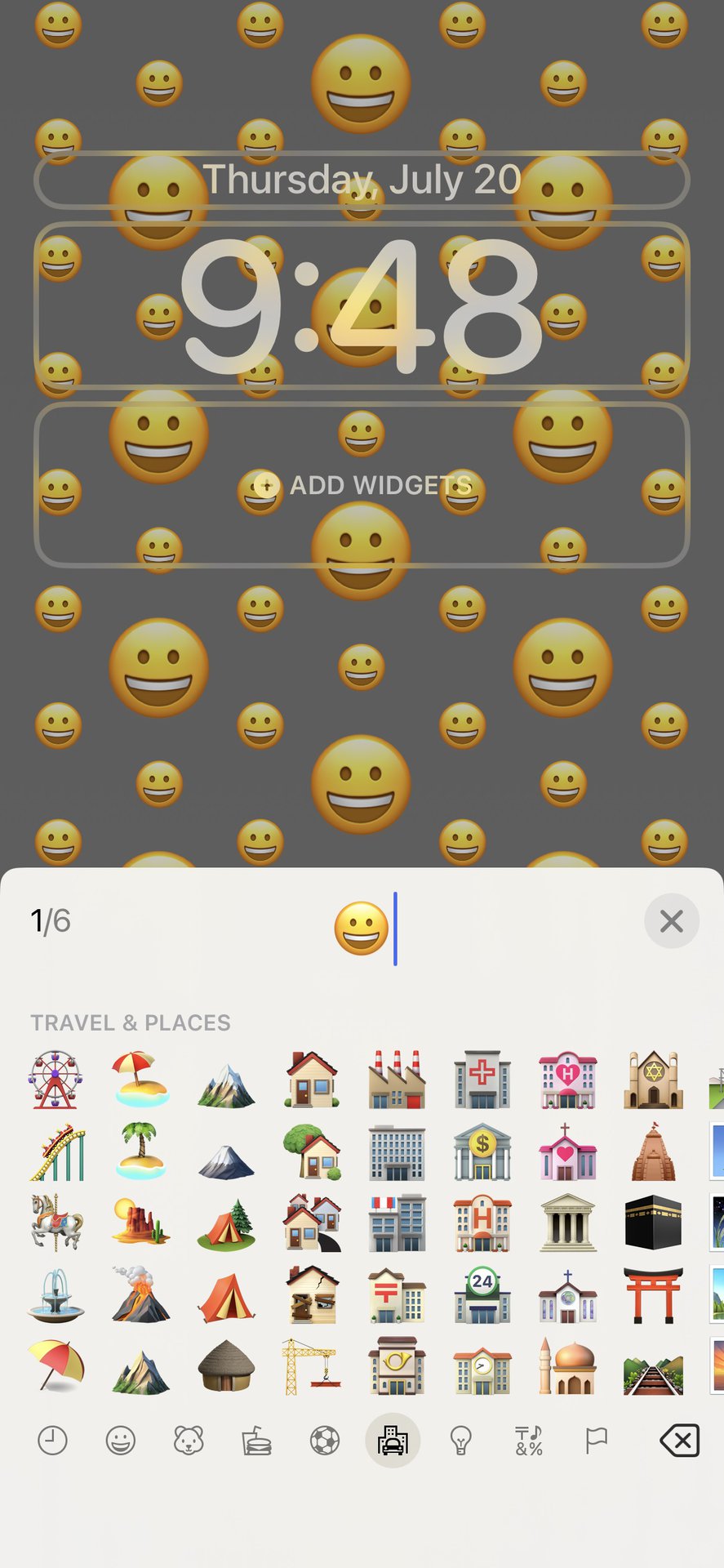 iOS 16 wallpaper emoji picker