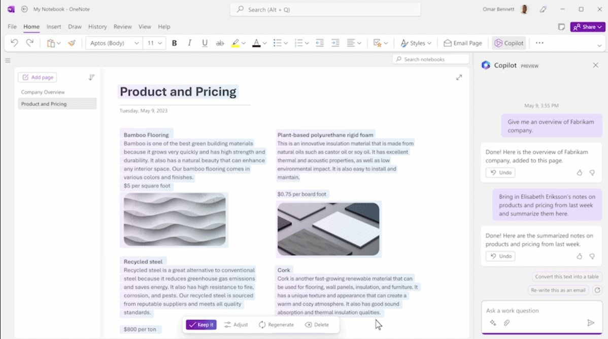 Microsoft 365 Copilot Onenote