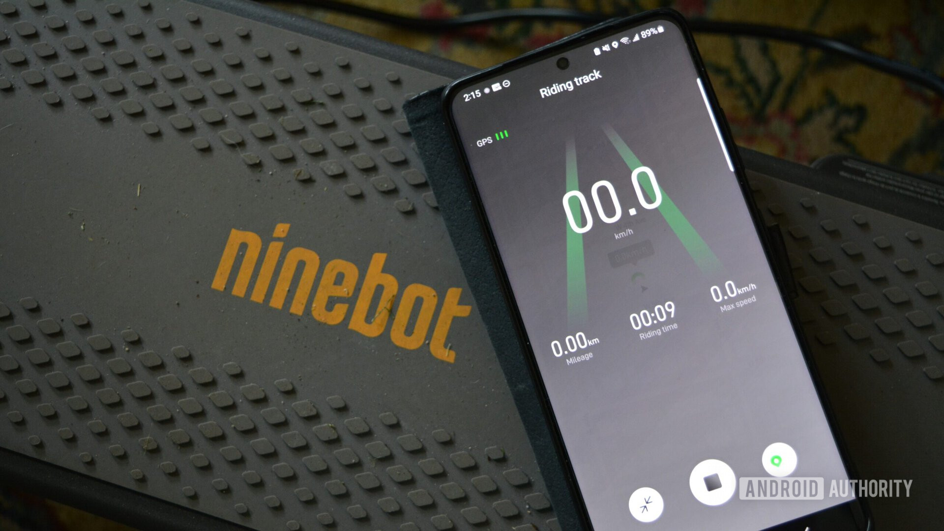 segway ninebot max phone app on baseboard