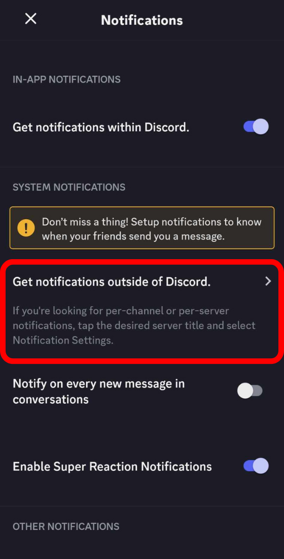 discord app settings notifications get notifications outside of discord