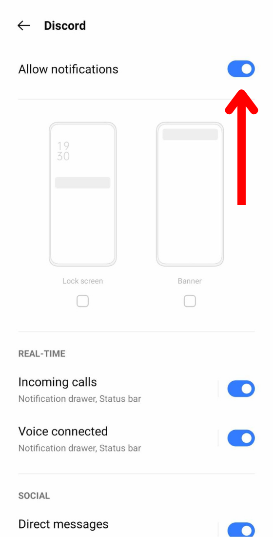 mobile settings notifications discord