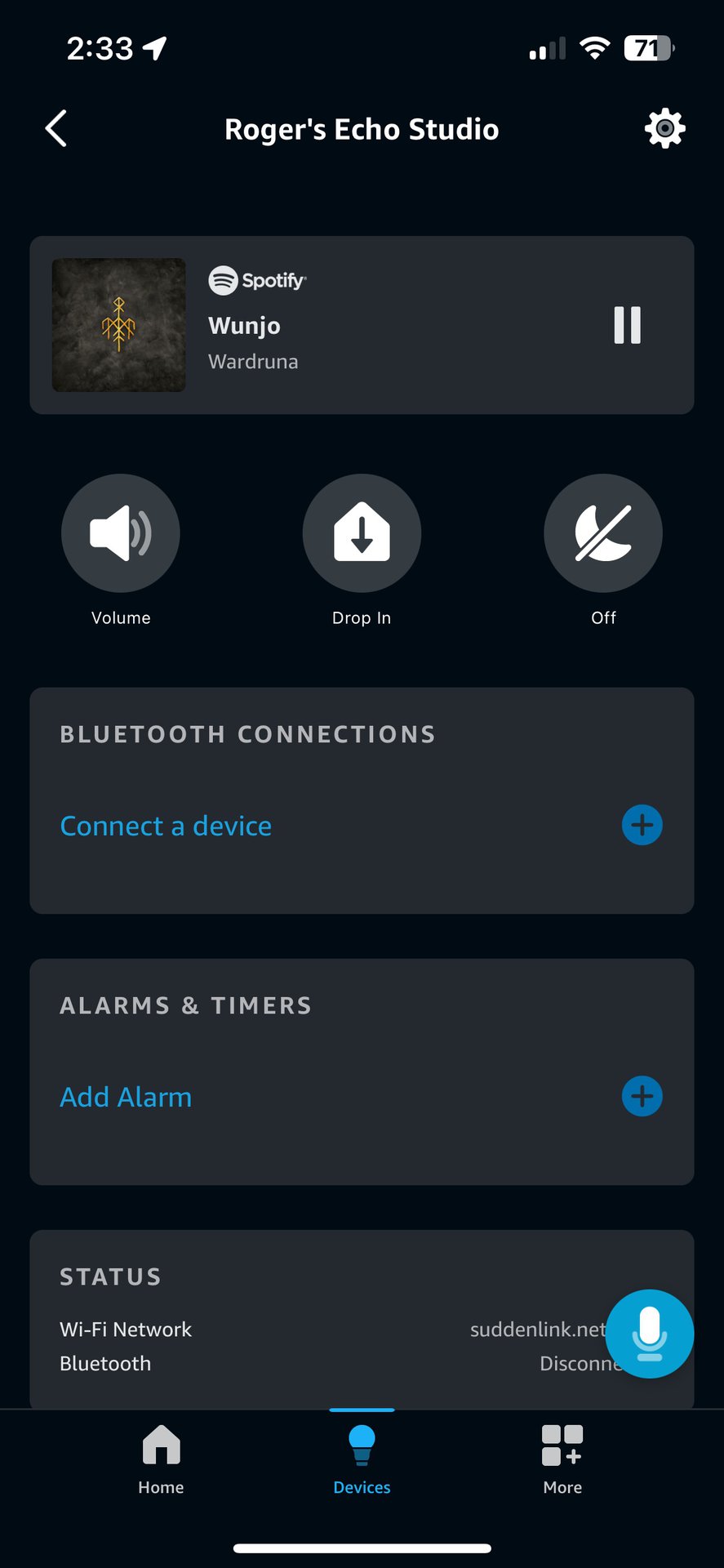 Alexa app Echo Studio settings