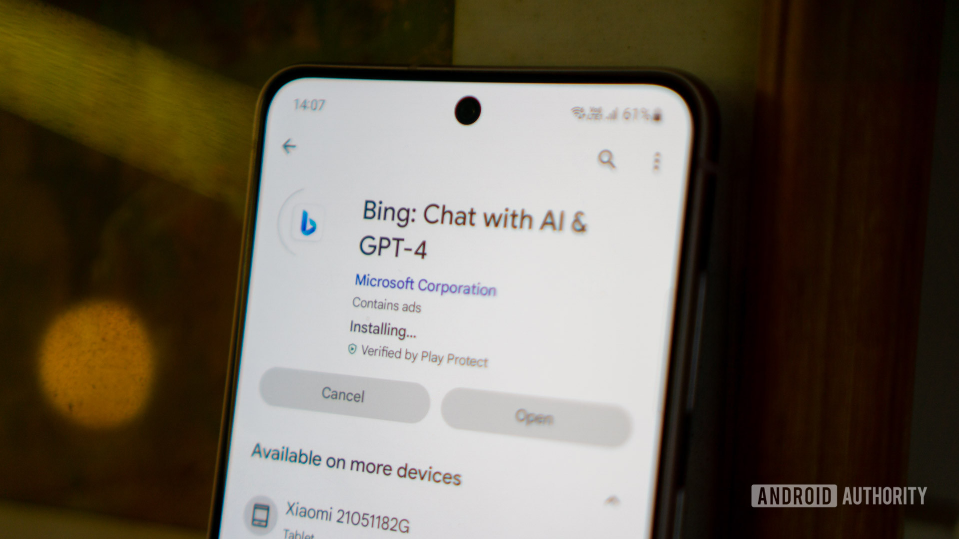 Bing Chat GPT4 app stock image