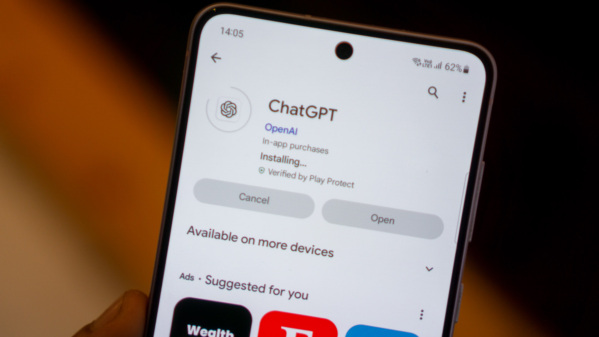 ChatGPT stock photo installing app