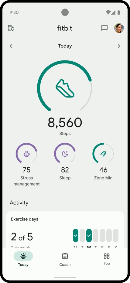 Fitbit Today Tab