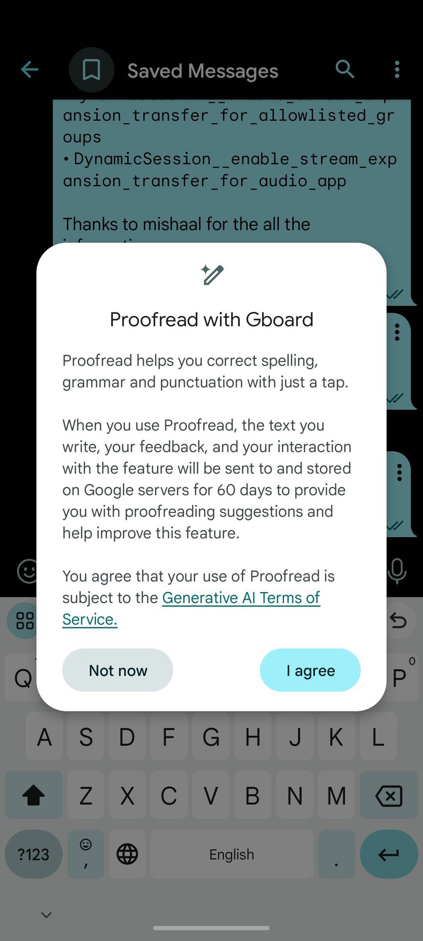 Gboard Proofread with Gboard generative AI 2 2