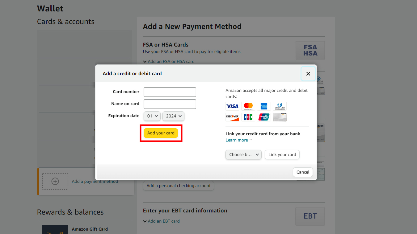 How to add a Visa gift card as an Amazon payment method (5)