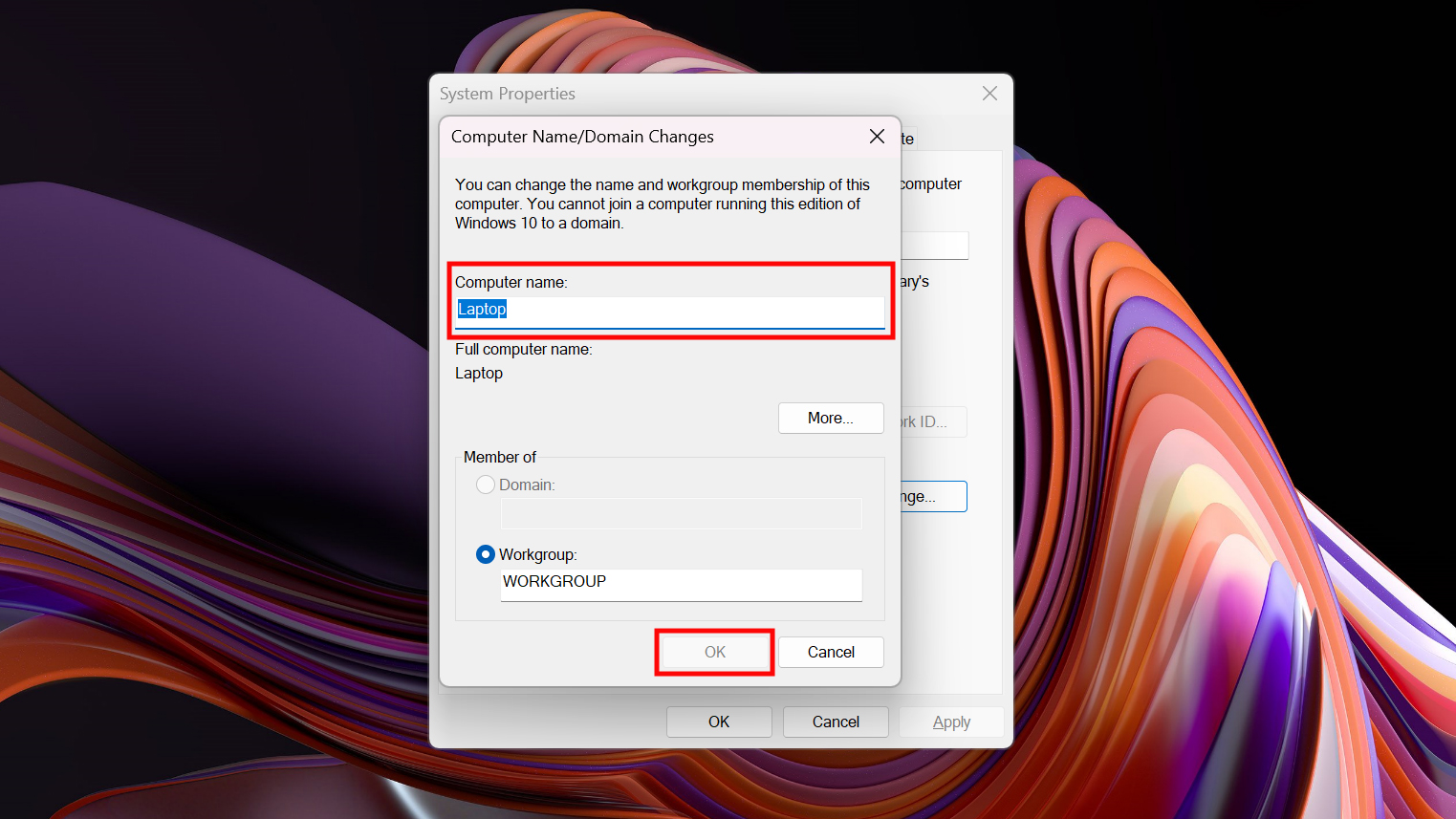 How to change computer name in Windows System Properties 2