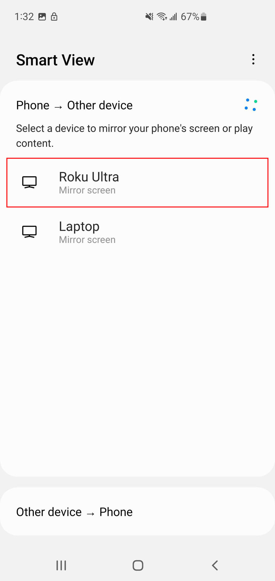 How to mirror Samsung screen on Roku TV (2)