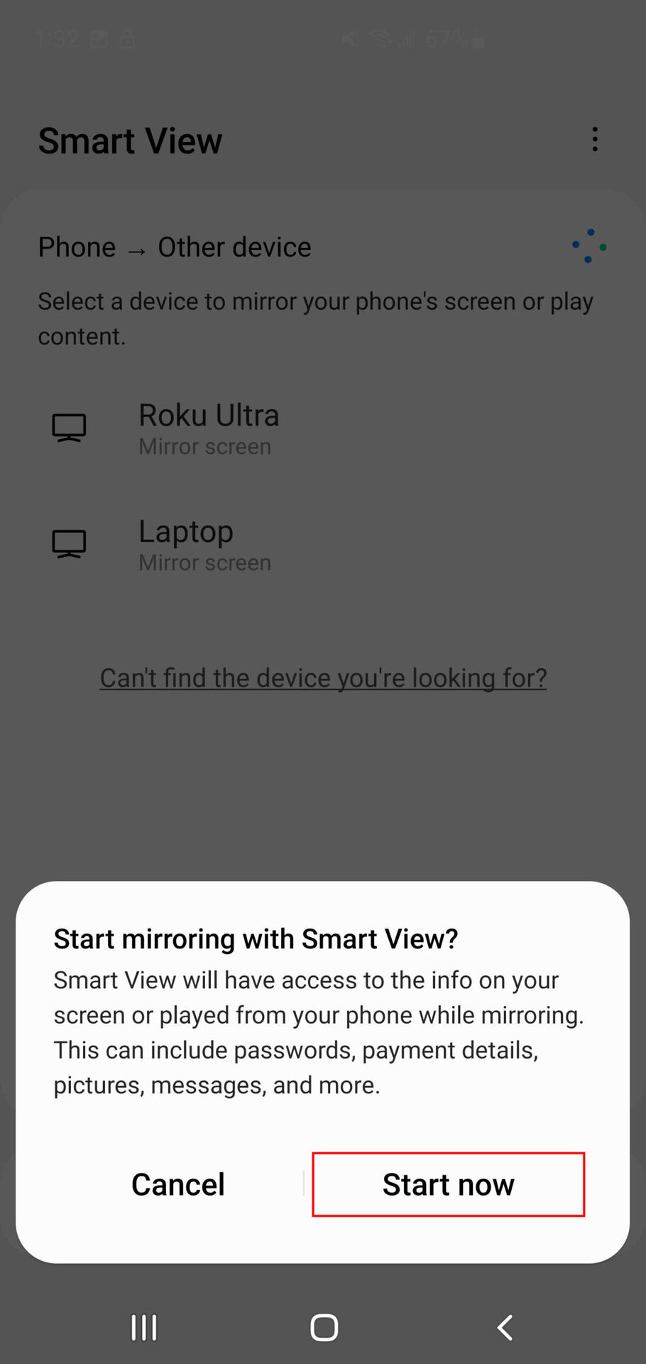 How to mirror Samsung screen on Roku TV (3)