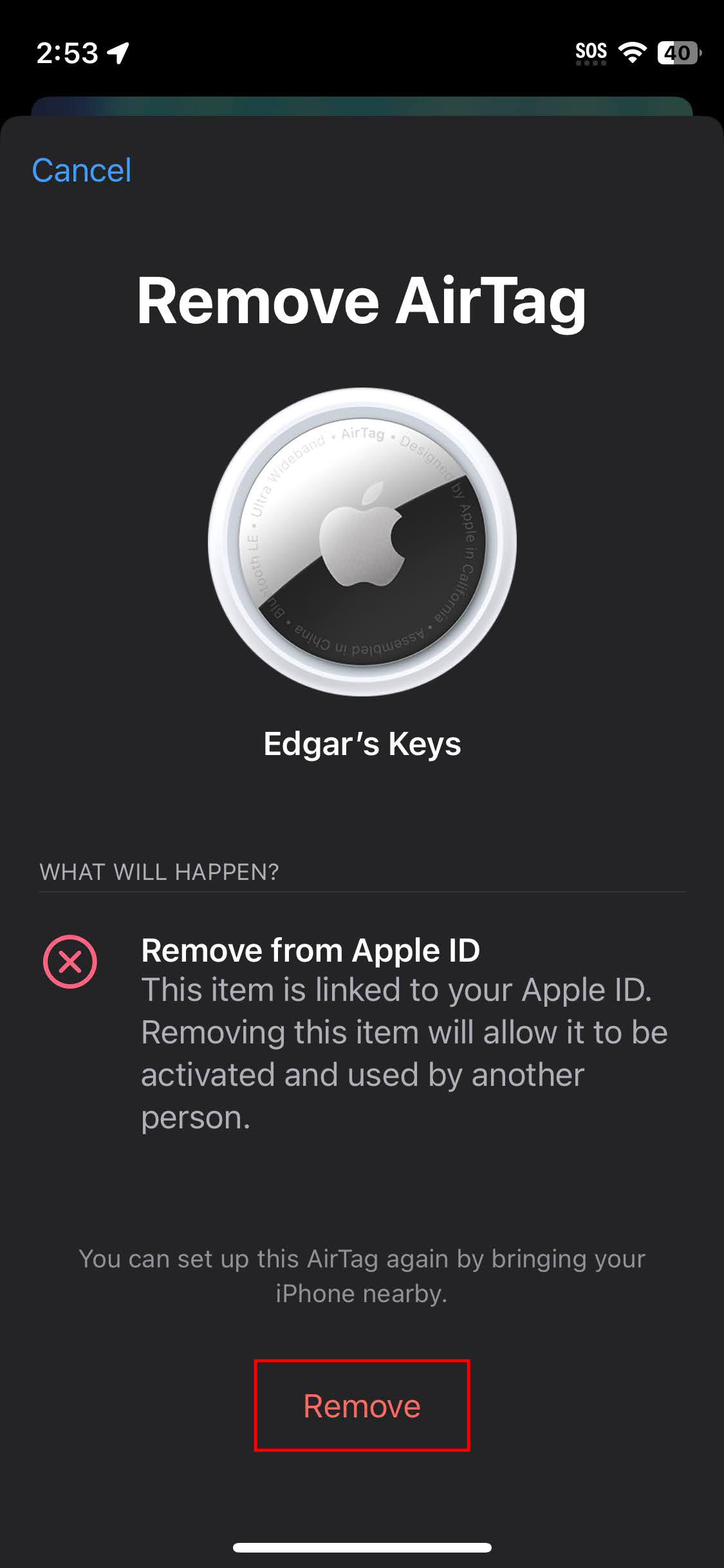 How to remove AirTag from your iCloud account (3)