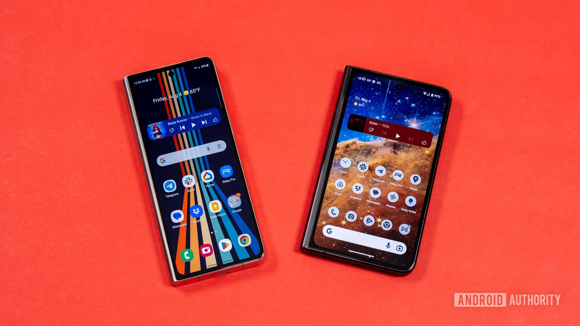 Samsung Galaxy Z Fold 5 and Pixel Fold closed