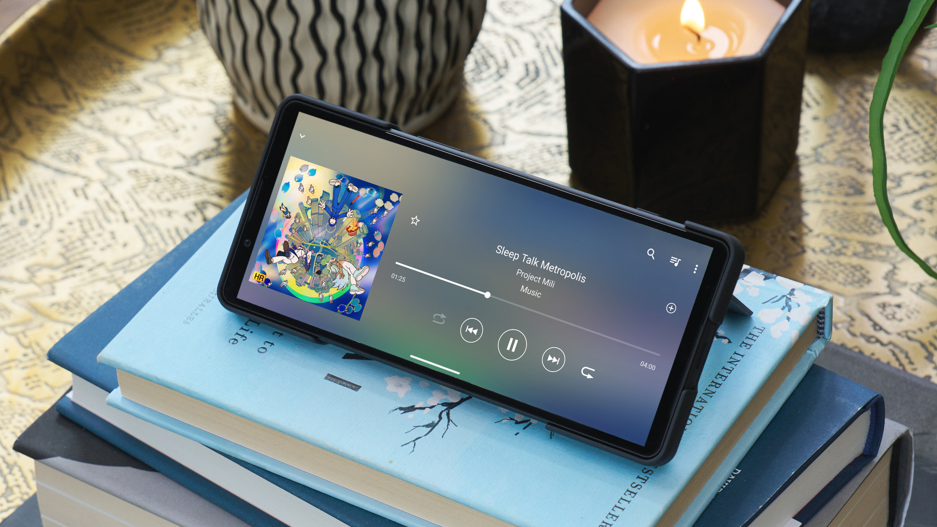 Sony Xperia 5 V kickstand music player