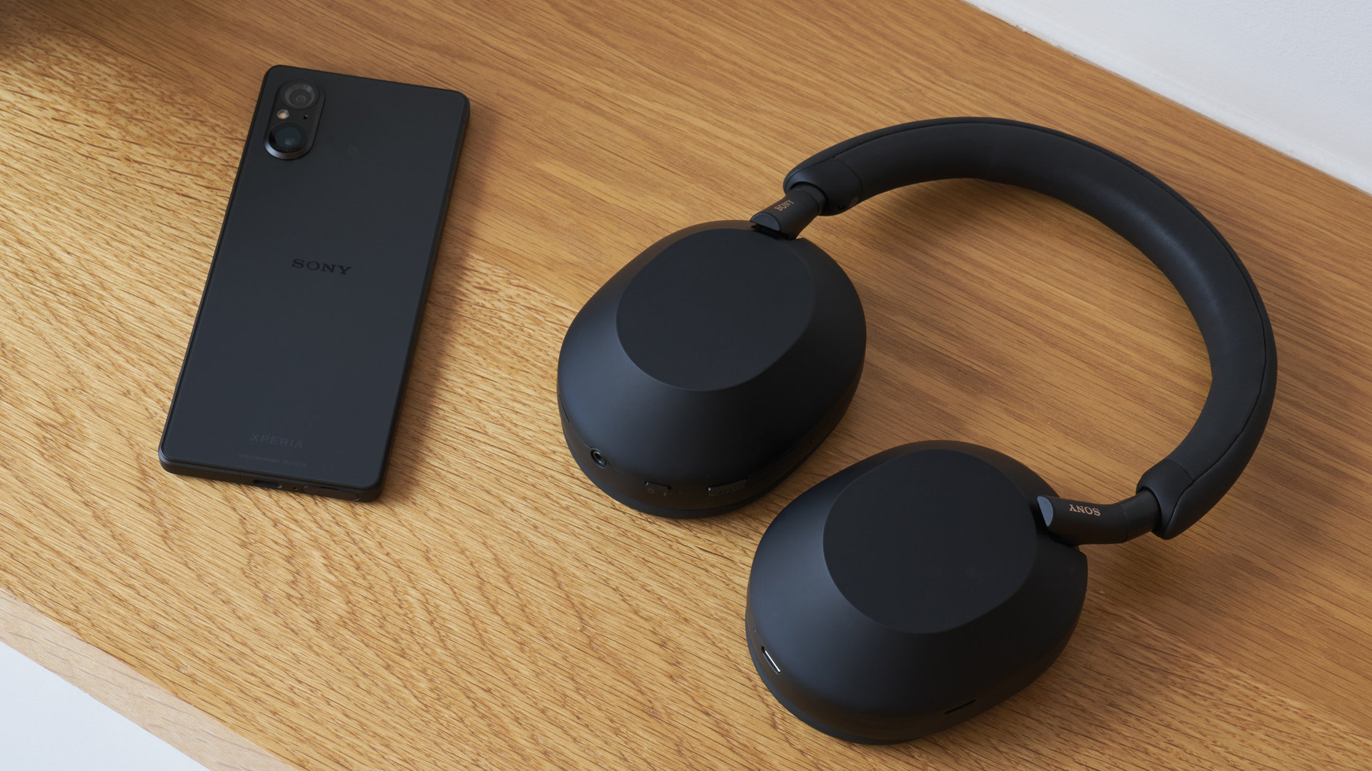 Sony Xperia 5 V with headphones