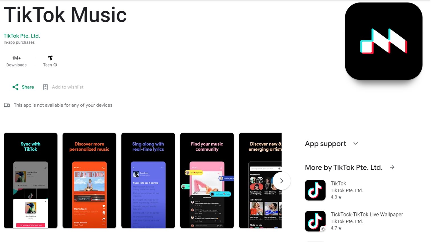 TikTok Music Google Play Store