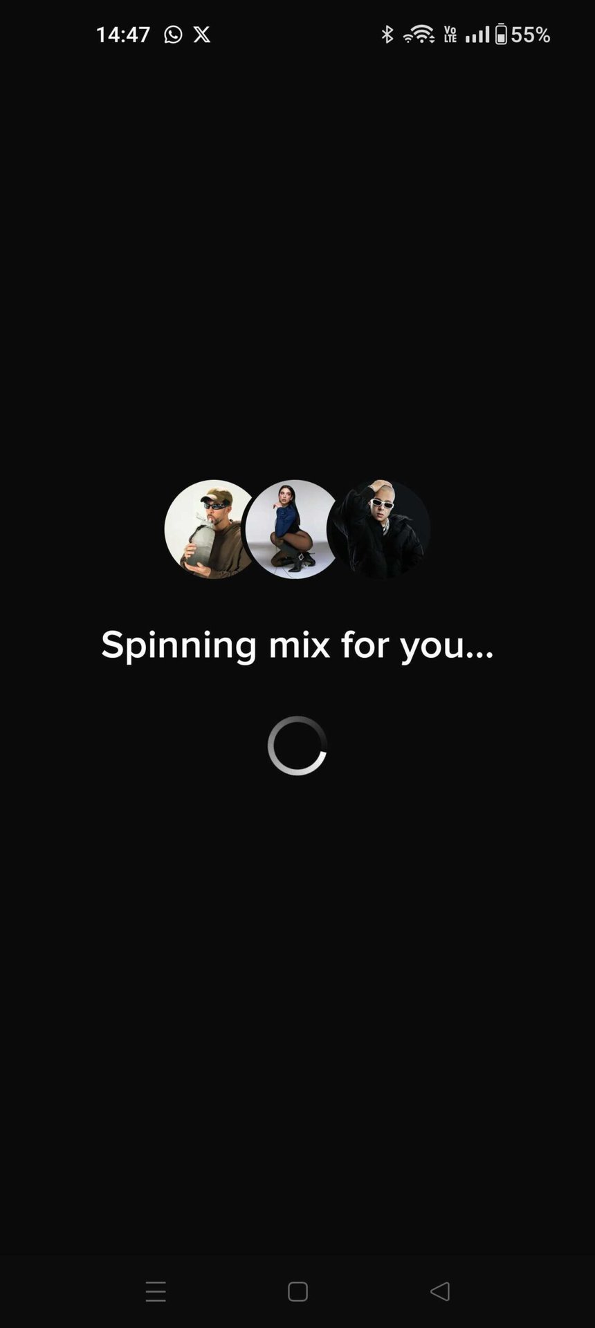 TikTok Music Spinning Mix Screen