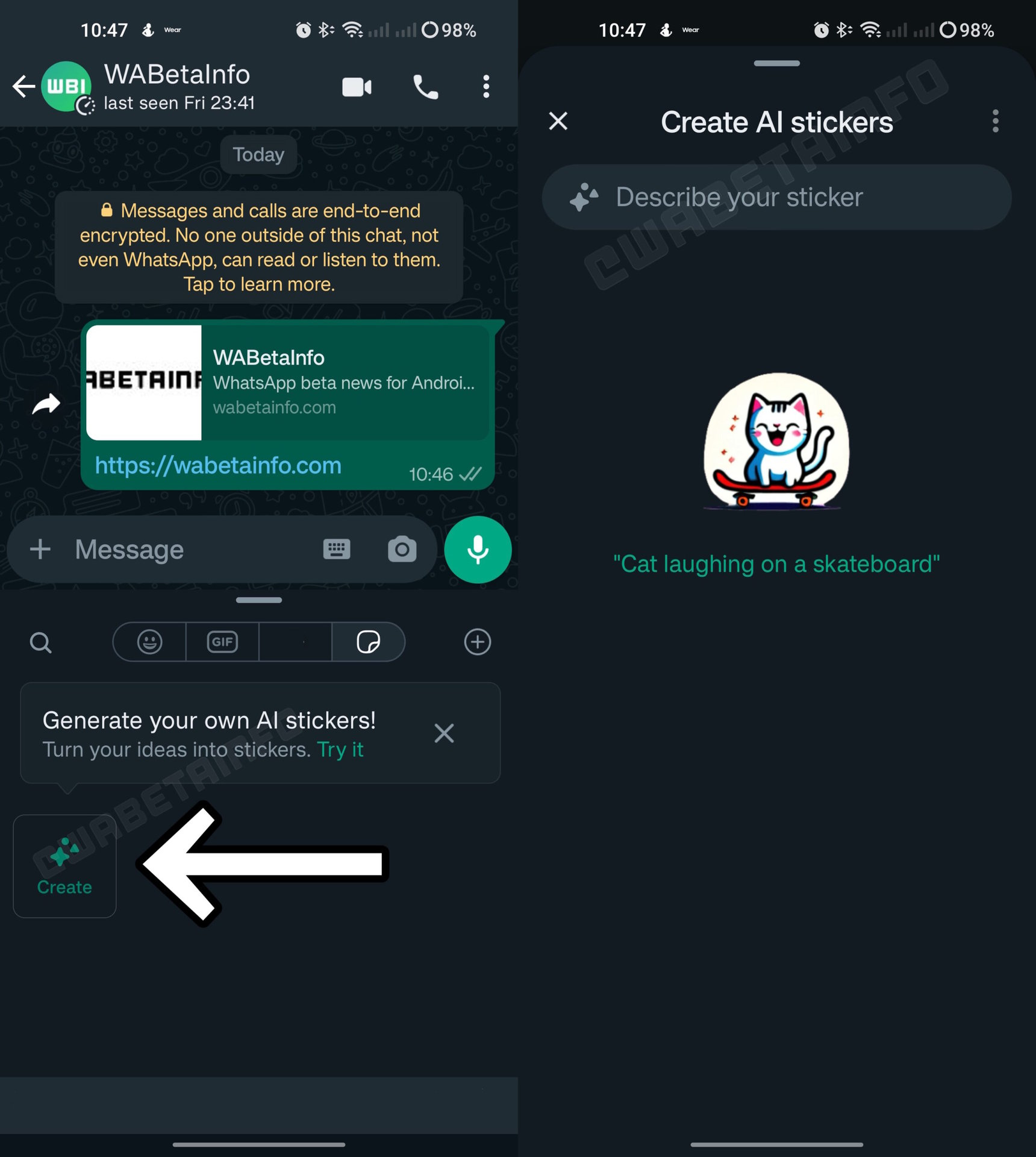 Whatsapp AI STICKER GENERATION FEATURE ANDROID