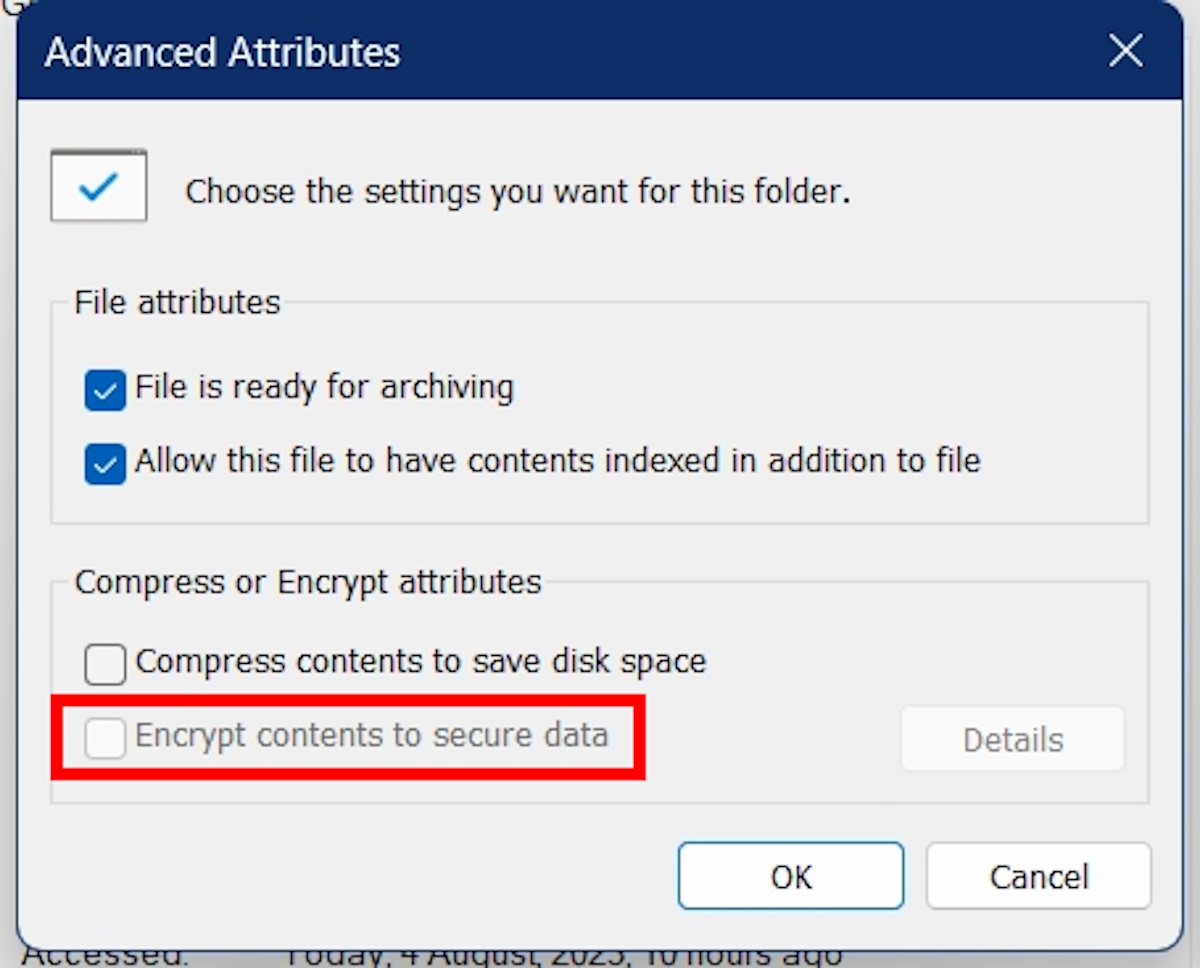 Windows encryption option greyed out 1