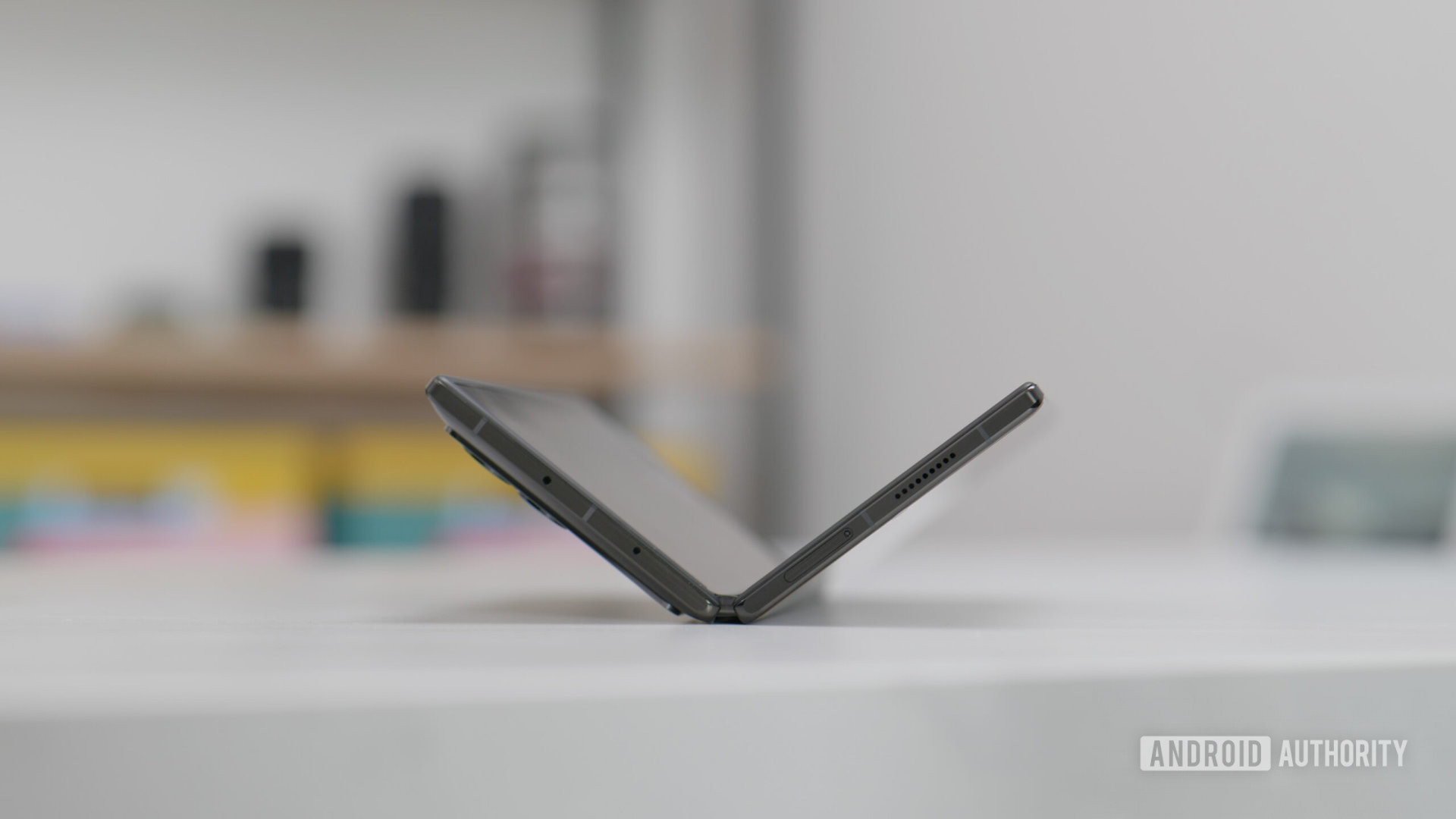 Xiaomi Mix Fold 3 angled open on desk