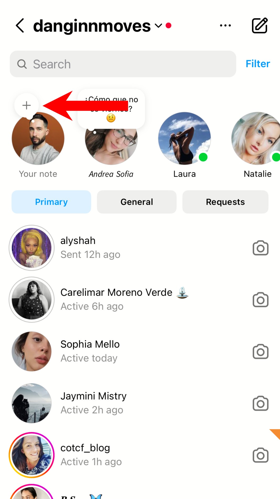 instagram notes profile