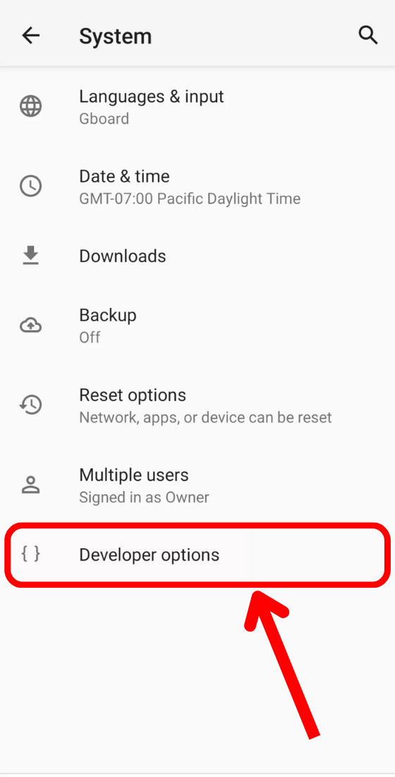 android 10 settings system developer options