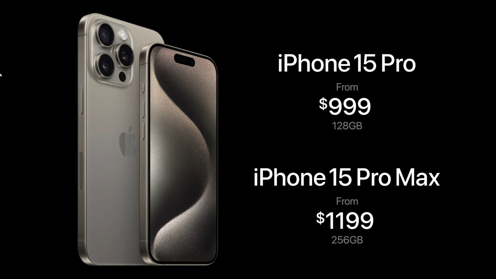 Apple Event 2023 iPhone 15 Pro price
