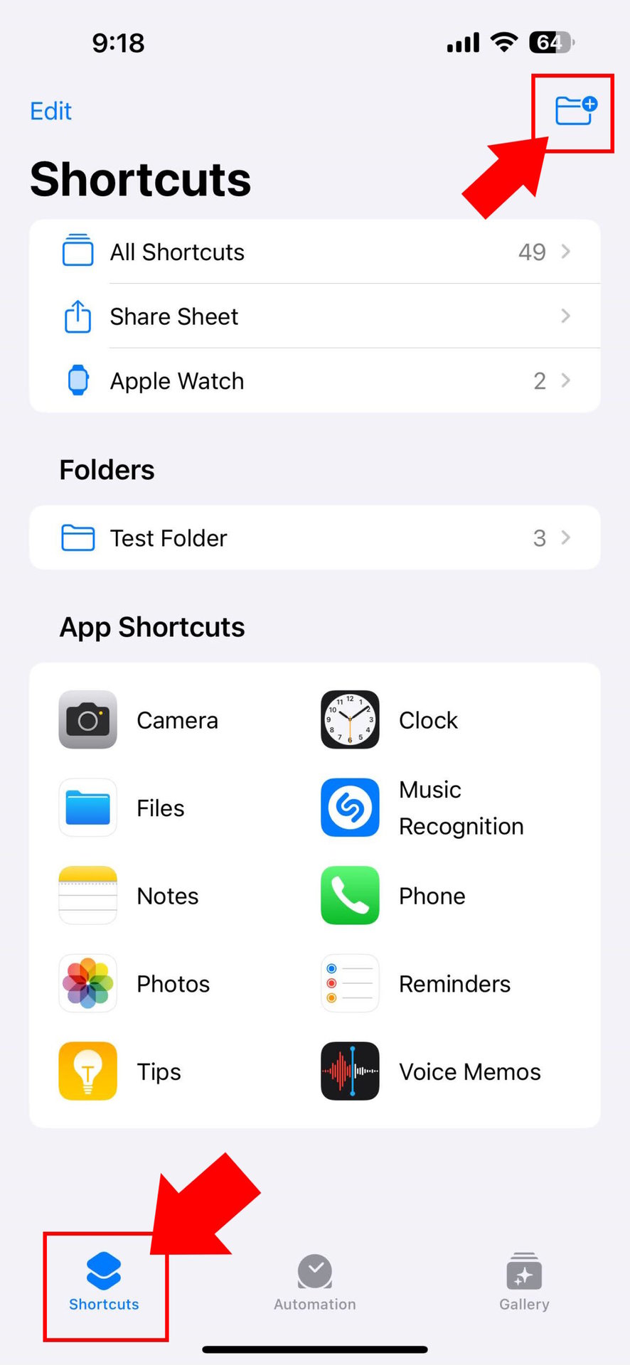 Apple iPhone 15 Action Button Create Shortcut folder 1